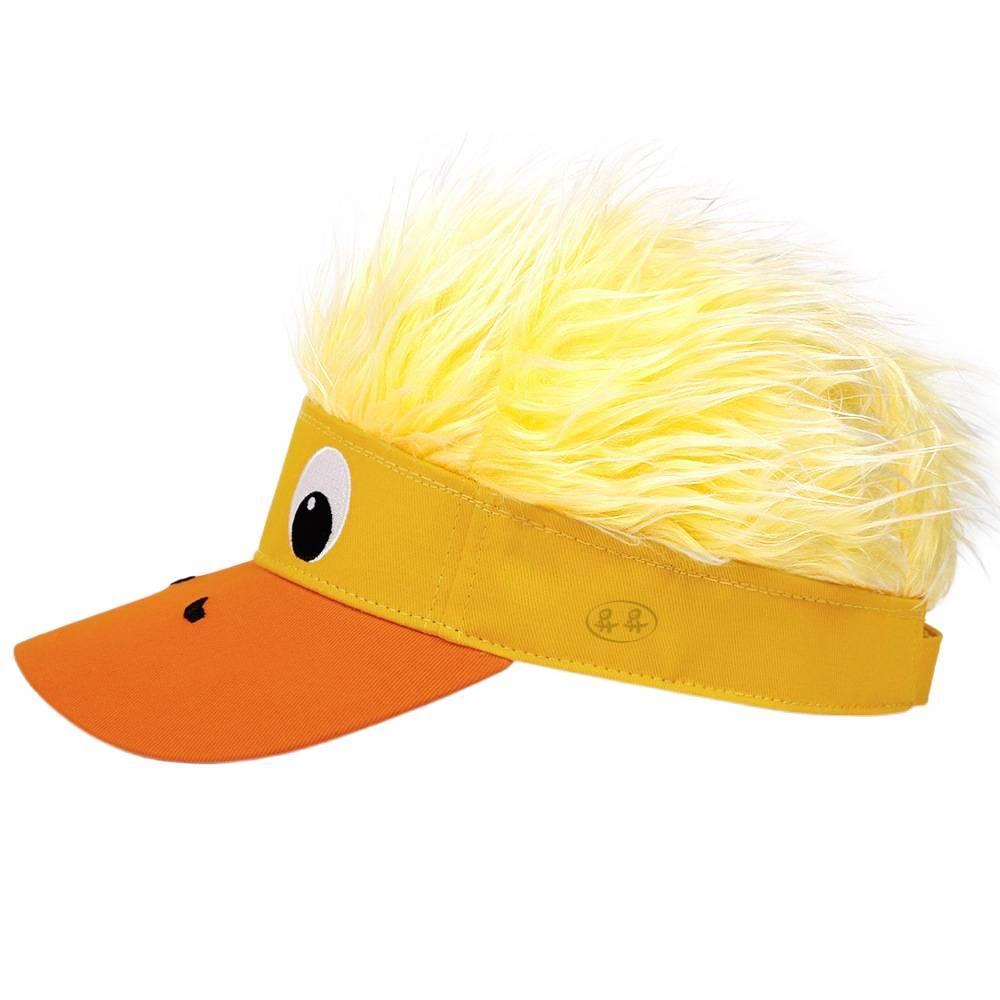 Funny and quirky penguin and yellow duck decorative cap with wig, suitable for outdoor wear, cute wig for both men and women
