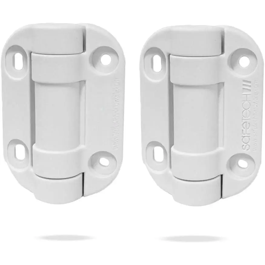 TopKlik Self Closing Gate Hinges | Self-Aligning Heavy Duty Spring Hinge | Adjustable Tension | Pool Safety Hinges | Any Square ,  Gates | Swing Close 90lb SHG-90L White