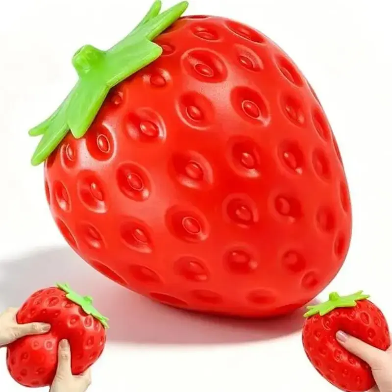 Strawberry Squishy, Kawaii Squishy, Soft Squishies, Realistic Strawberry Stress Ball, Squeezable Toy Fruit Ball, Party Favor