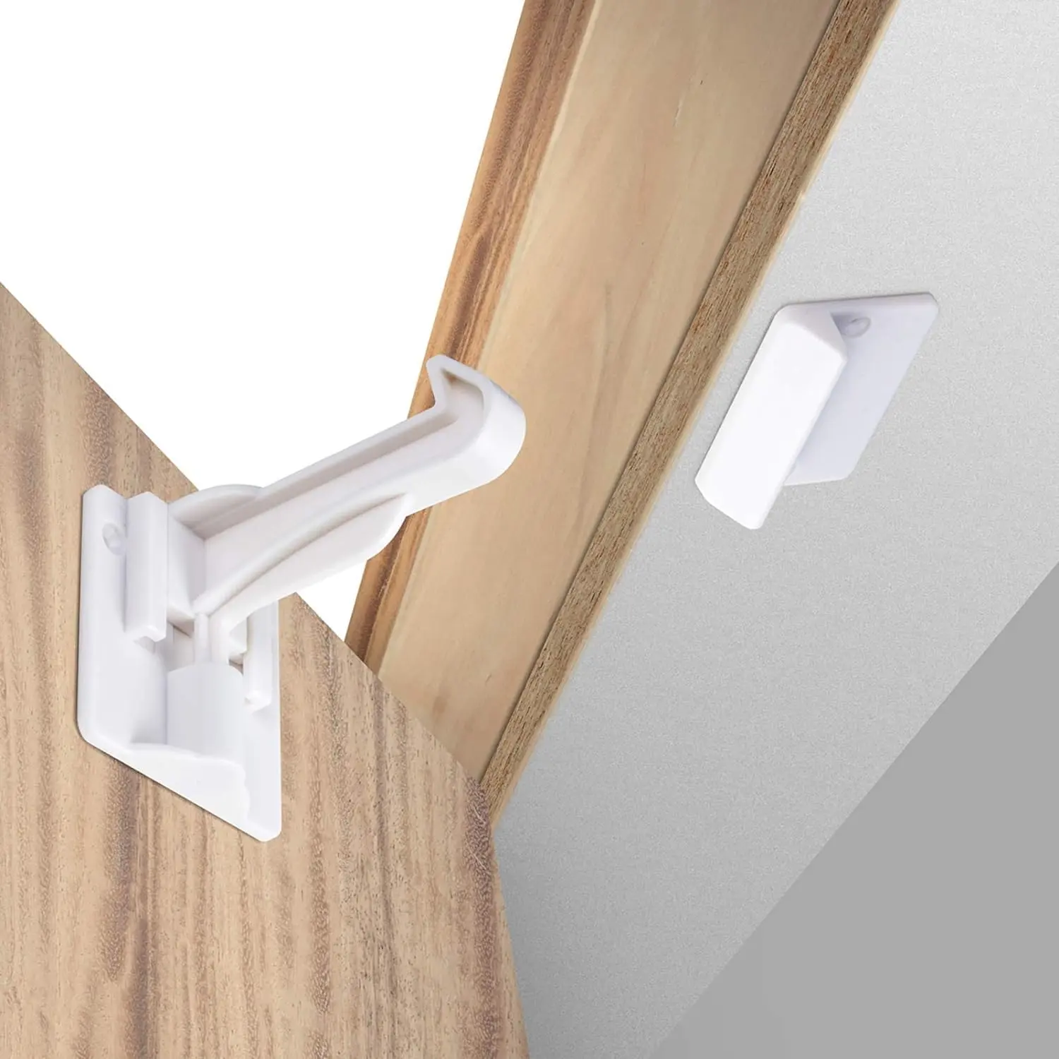 Upgraded Invisible Baby Safety Cabinet Locks (10-Pack) - Can be installed without drilling or tools, suitable for most cabinets and drawers, ideal for countertop overhangs, high security