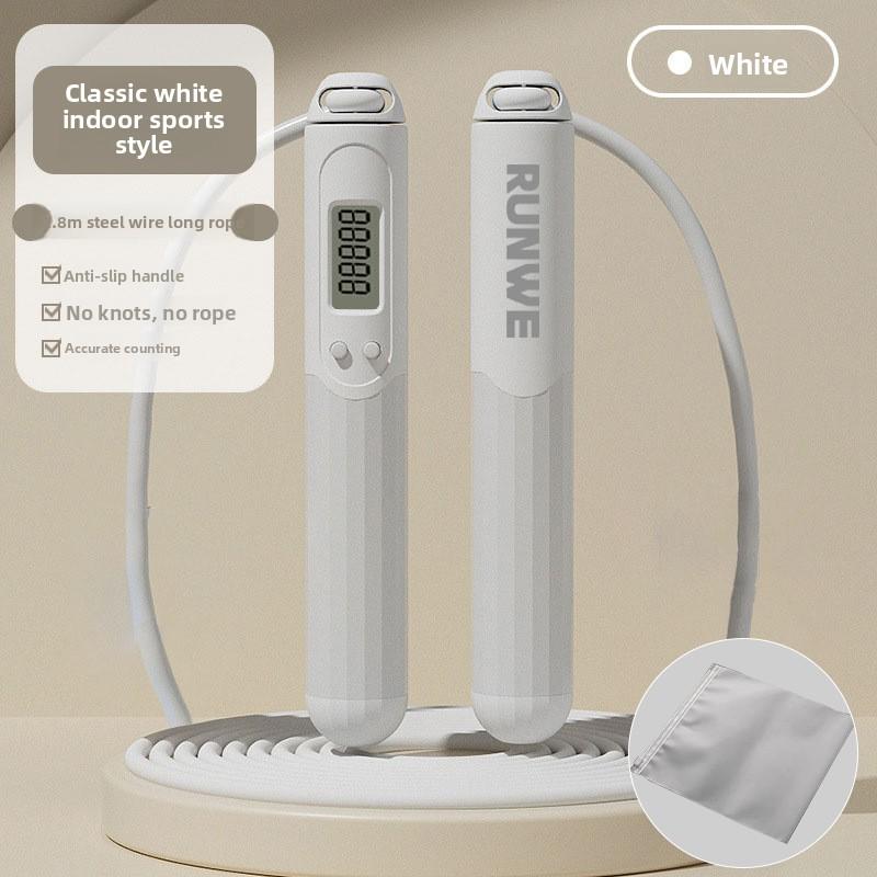 Dual-purpose Smart Counting Steel Wire Rope Cordless Weighted Skipping Rope for Home Use