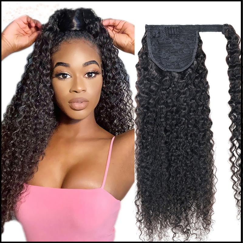 #GiftedInLove #Valentine #Gift 618 Kinky Curly Ponytail Wrap Around Ponytail 4BCurly Wrap-around Ponytail Human Hair Daily Use Event Party Use No-glue Wig Black Women Lace Front Wig Baby Hair Lace Wig Women Girls Gift Body Wave Bundle Messy Hair Light Bro