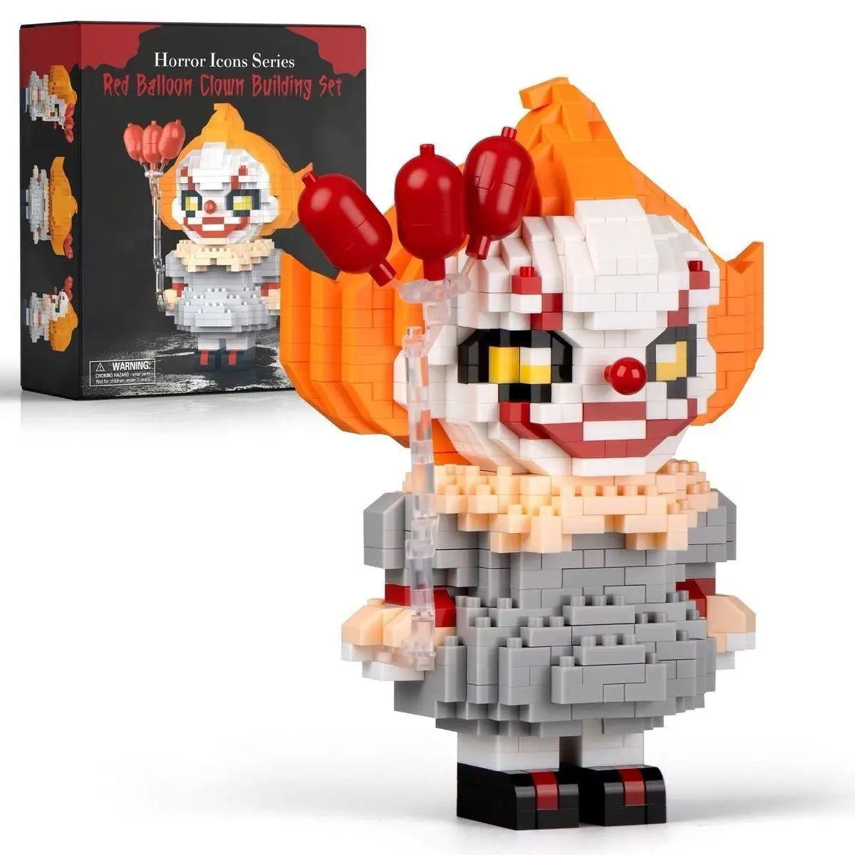 600+ Piece DIY Halloween Building Blocks Set, Grim Reaper, Chucky, Joker Classic Figures, Compact Micro-Particles, Holiday Gift