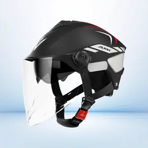 Unisex Sun Protection Electric Motorcycle Helmet - All-Season Safety Headgear with Lightweight Build, Multi-Channel Ventilation System, Adjustable Strap, 24*30cm Sun Shield for Daily Travel, Long Commutes