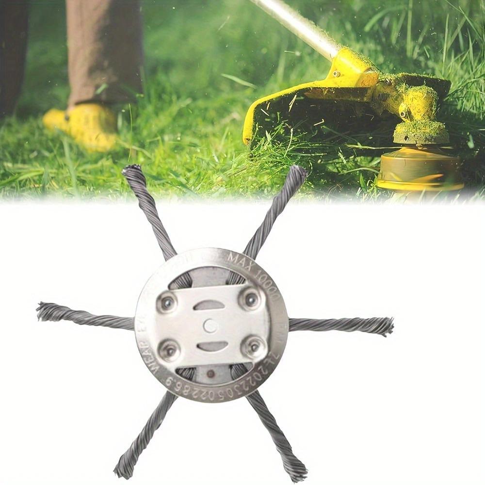 Steel Wire Trimmer Blades, 1 PC Lawn Mower Replacement Blades, Efficient Weed Cutting & Grass Trimming, Durable Metal Accessory, Sharp & Long Lasting