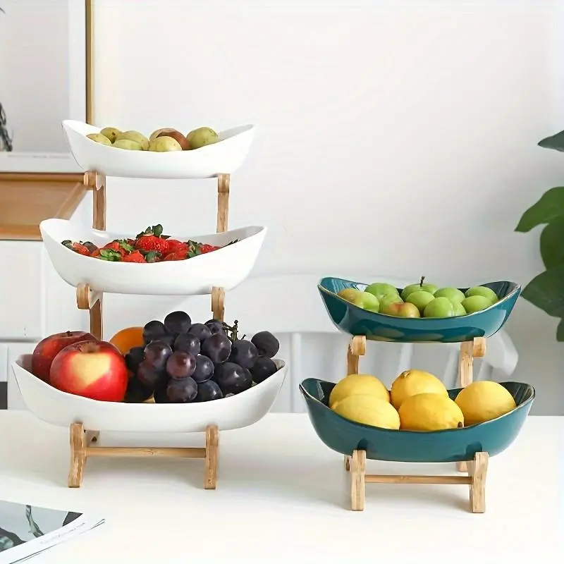 Multi-layer exquisite fruit rack, creative layered candy display stand, home kitchen snack and bread tray, living room dessert rack, space-saving and easy to assemble
