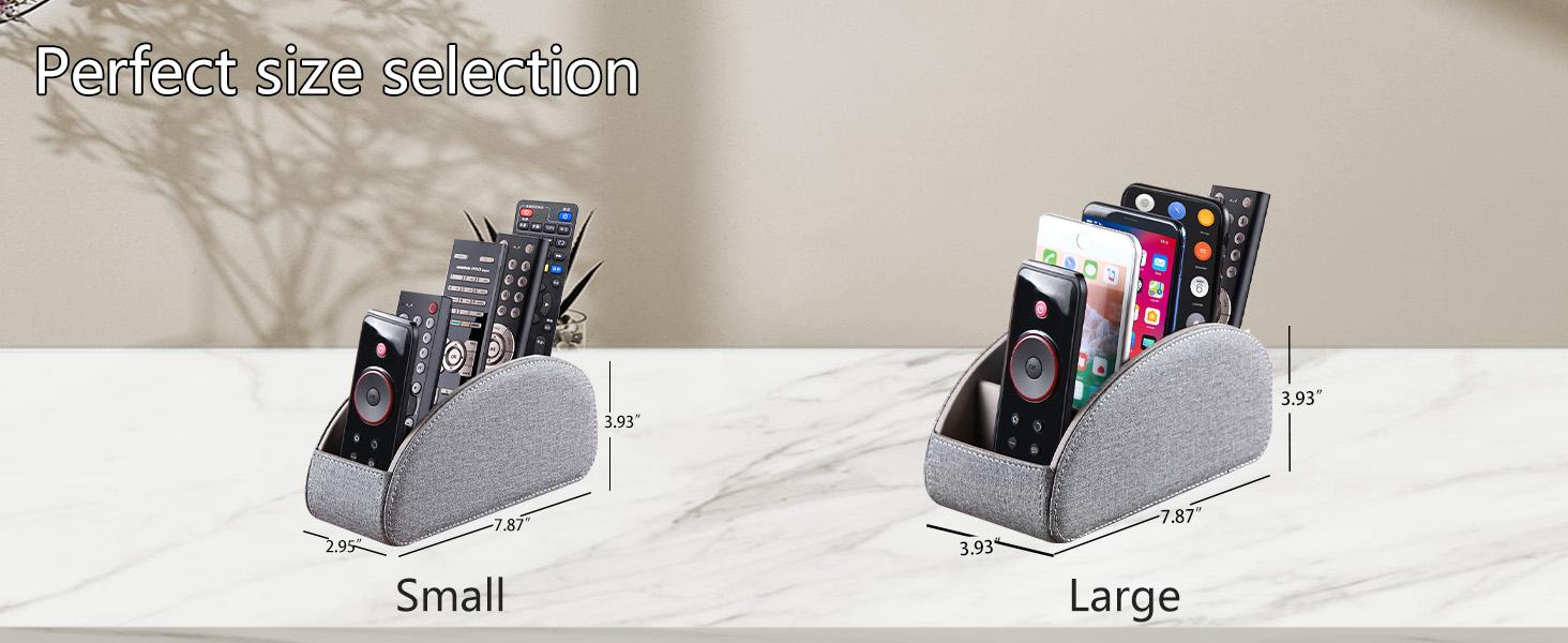 TV Remote Control Holder with 5 Compartments,Pu Leather Remote Caddy/Box/Tray Bedside Table Desk Storage Organizer for DVD, Blu-Ray, Media Player, Heater Controllers and Cosmetics Office Supplies