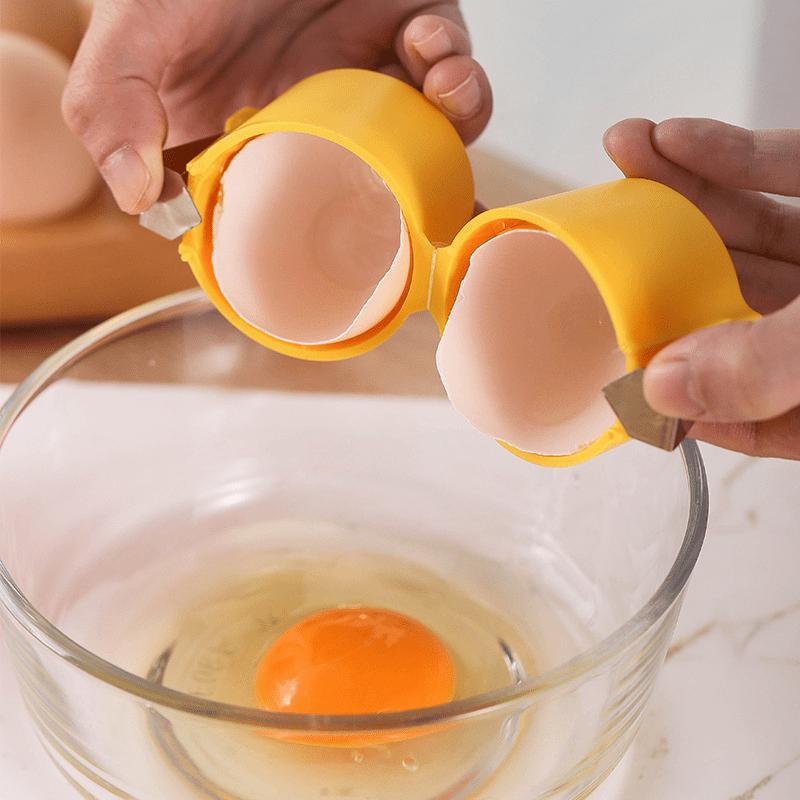 2pcs High-Quality Food-Grade Portable Quick Egg Peeler, Easy Shell Separator, Eggshell Cracker, Egg Beater, Egg White Separator, Kitchen Egg Opener, Suitable for Raw and Cooked Eggs, for Quick Shelling in the Kitchen, Suitable for Kitchen