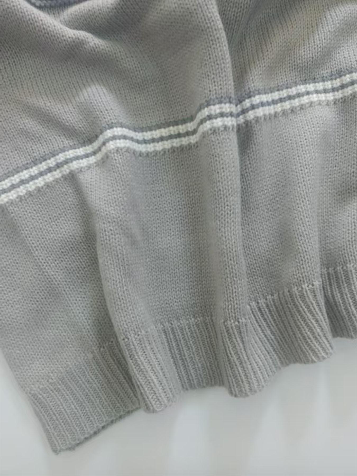 Plus Size Colorblock Drop Shoulder V Neck Sweater Knitwear, Casual Long Sleeve Jumper for Fall & Winter, Women's Plus Clothing for Daily Wear