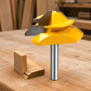 1/4 Inch Woodworking Router Bit Set, Carbide Tipped 3-Piece Engraving Cutter Kit for Mortise Tenon, Chamfering Trimming Carving, High Precision Joinery Milling Heads, Woodworking Tools for DIY Home Decoration and Craftsmanship