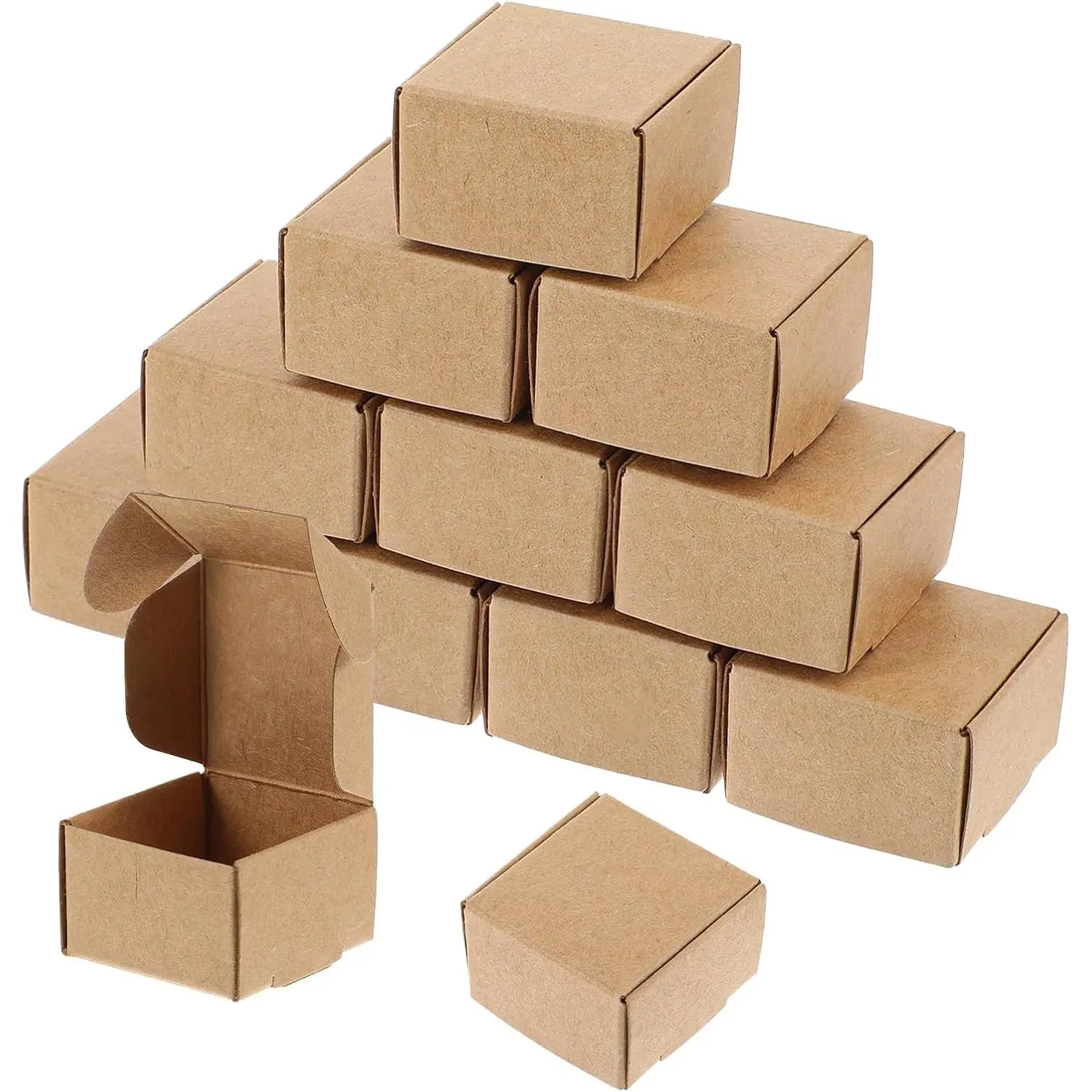 50 count Small Brown  Boxes, 1.57×1.57×0.98 Inches Brown Small Shipping Boxes Corrugated Small Cardboard Box Packing Box for  Mailing Moving  Business