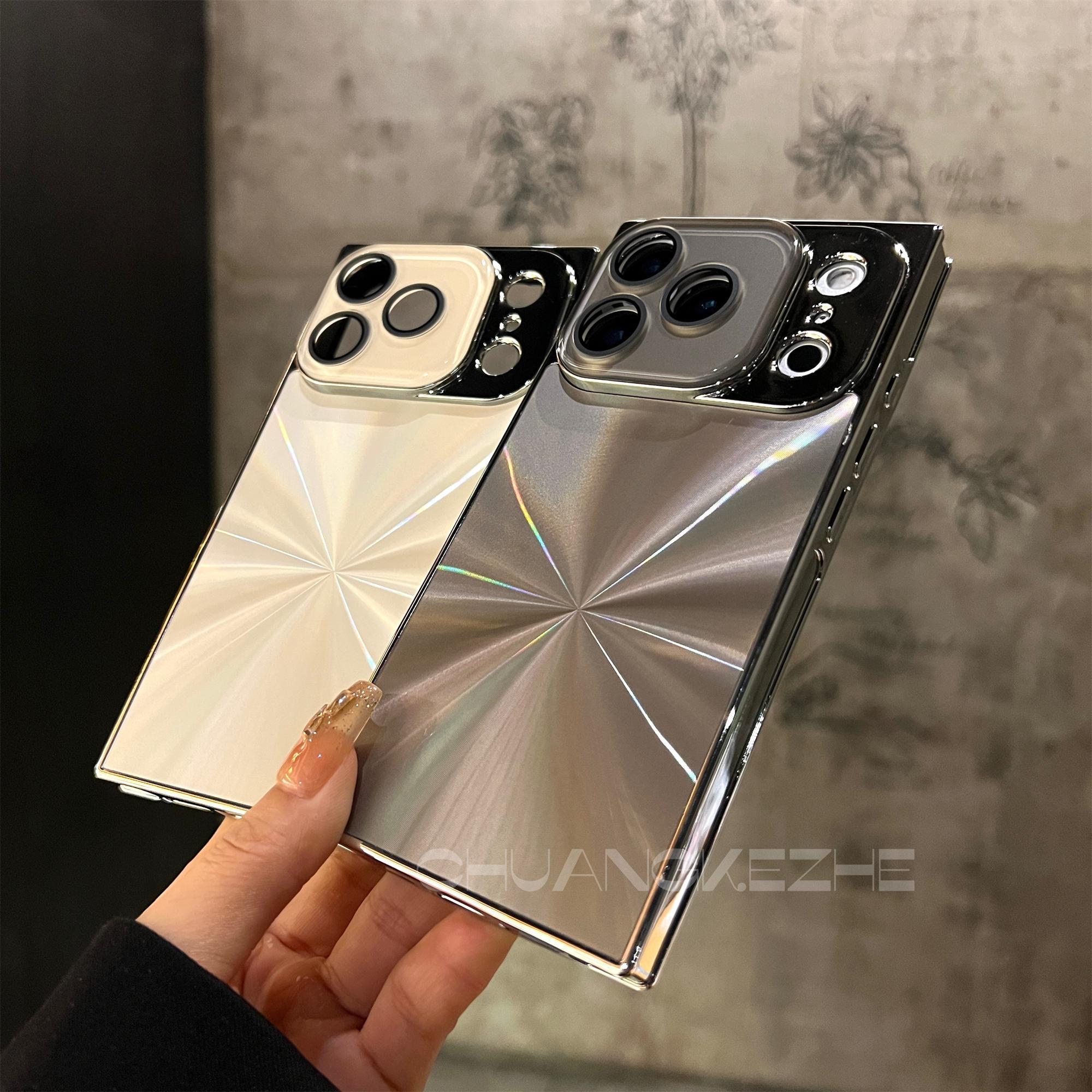 High-quality Square Aurora Electroplated Frame Case for iPhone 17 Pro Max 16 15 14 13 with HD Lens Protector & Crystal-Clear Camera Protection Casing Cellphone Protective  Smartphone Cover