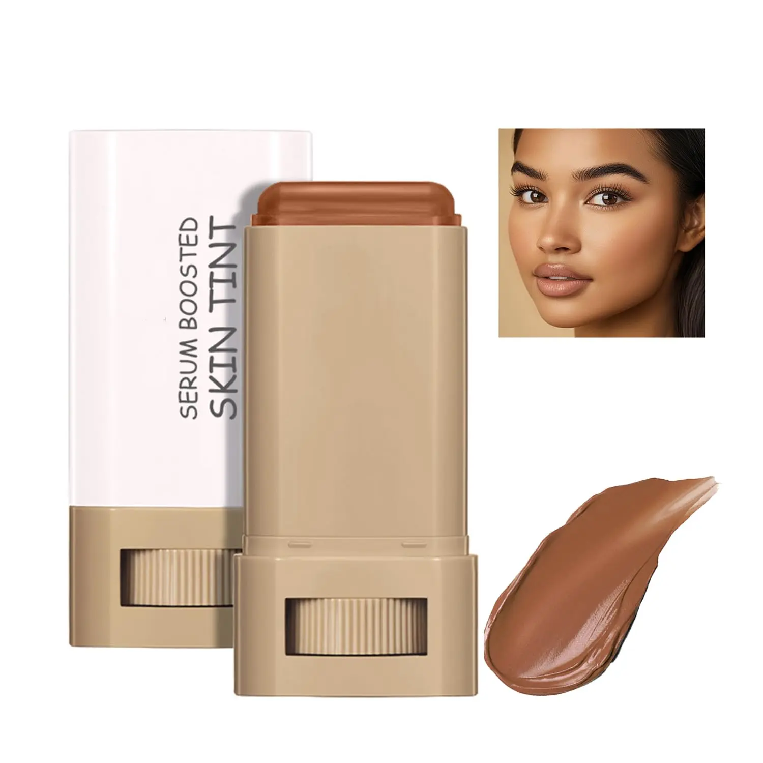Skin Tint & Contour Stick, Serum-Boosted Beauty Balm, Buildable Coverage, Natural Finish, Long-Lasting Wear, For Many Skin Tones (03 # )
