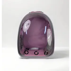 Pet Backpack Carrier - Breathable Transparent Design with Mesh Pocket & Adjustable Straps for Dogs & Cats