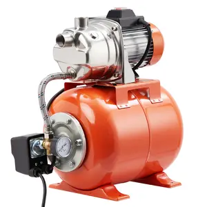 GARVEE1.6HP Shallow Well Pump with Pressure Tank, Stainless Steel, 115V Irrigation Pump, Automatic Water Booster Jet Pump for Home, Garden, Lawn