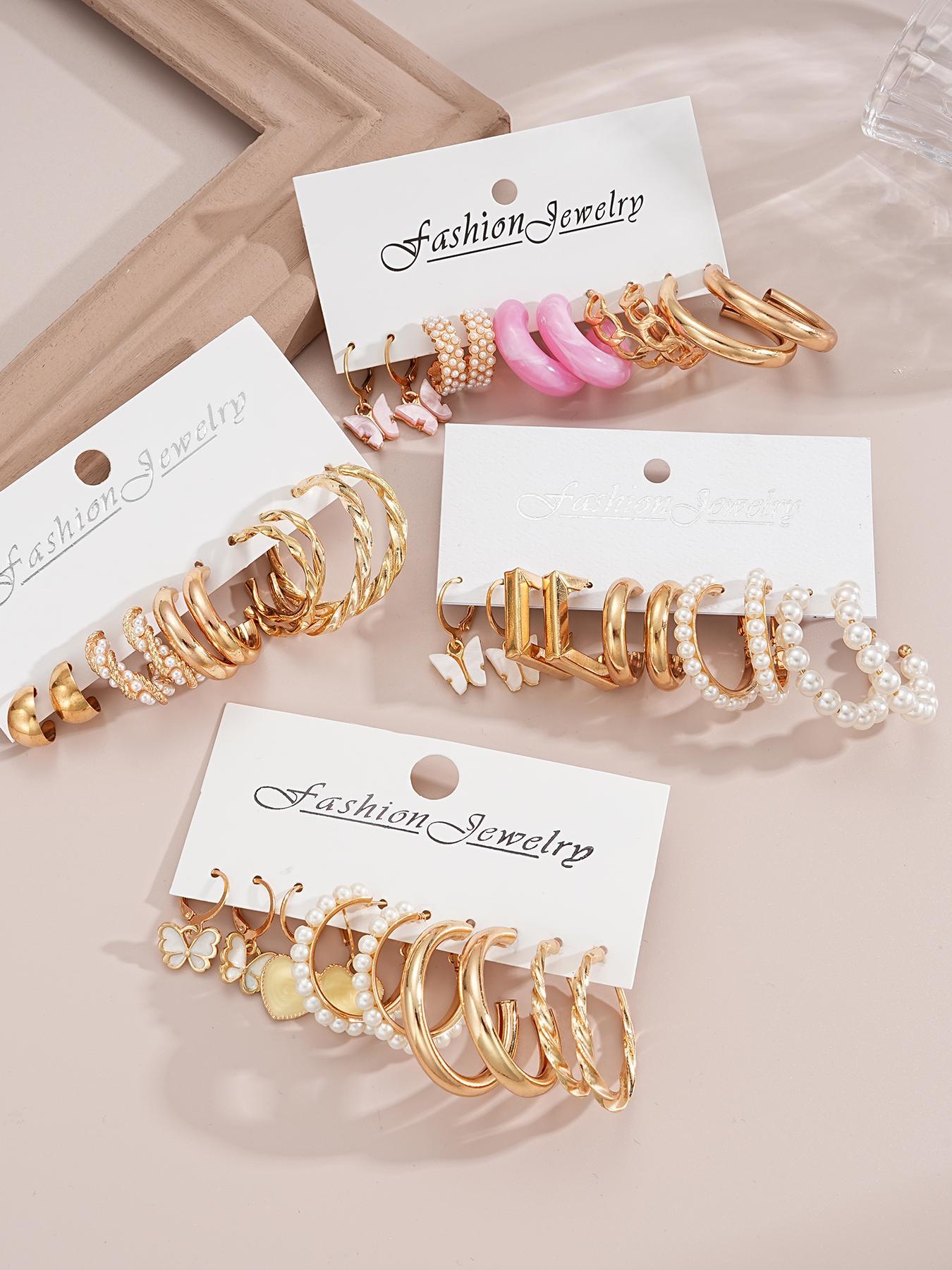 Women's Summer Elegant Butterfly & Heart Design Earrings for Gift, Daily Casual Versatile Jewelry for Holiday Fashion Accessory, Dangle Earrings