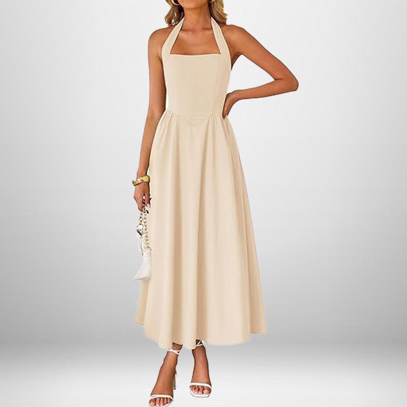chinese dress ladies linen slim a-line sleeveless shirt dress with collar main image 0