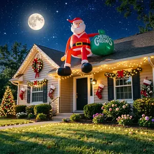 8FT Giant LED Christmas Roof Decoration, American Style Night Light, Outdoor Garden Home Party Decor, Festive Atmosphere Enhancer