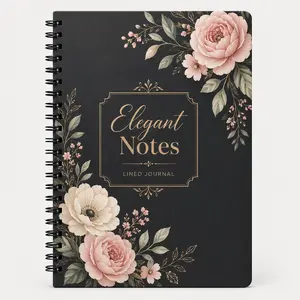 Floral Spiral A5 Wirebound Notebook, Elegant Women's Daily Planner, Ideal for Office and School, Perfect Gift Choice