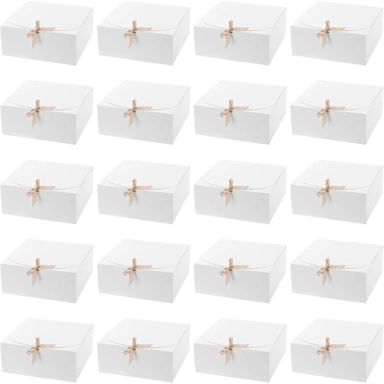 20 Pack  White  Boxes with  12x12x5 Inches (30x30x13cm) - Bridesmaid Proposal Boxes for Christmas, Wedding, Graduation, Birthday Present Wrapping