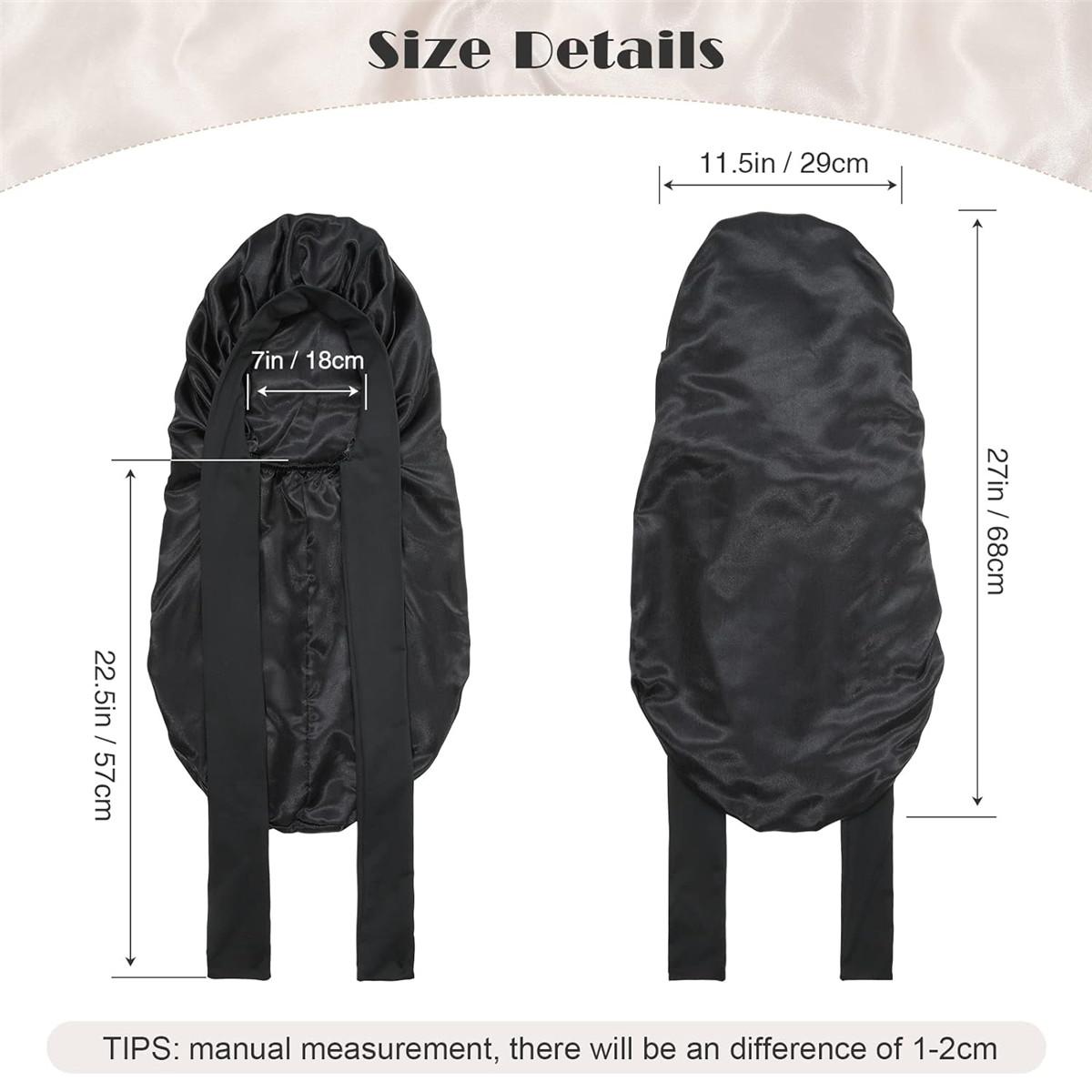 AWAYTR Single Layer Long Satin Bonnet Adjustable Silk Like Hair Bonnets for Women Sleeping Cap for Hair with Elastic Tie Band Hair Care Cap Haircare AWAYTR Single Layer Long Satin Bonnet Adjustable Silk Like Hair Bonnets for Women Sleeping Cap for Hair with Elastic Tie Band Hair Care Cap Haircare