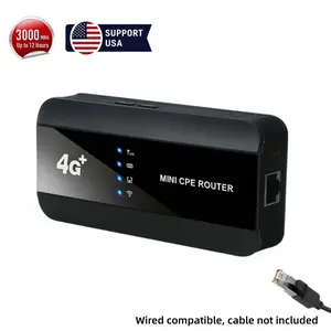 Upgraded 4G Mobile Portable WiFi Router with Ethernet Port, 150Mbps Pocket WiFi Hotspot for Americas, 3000mAh Unlocked Travel Router for AT&T T-Mobile, Wired + WiFi Dual Connection for Multiple Devices