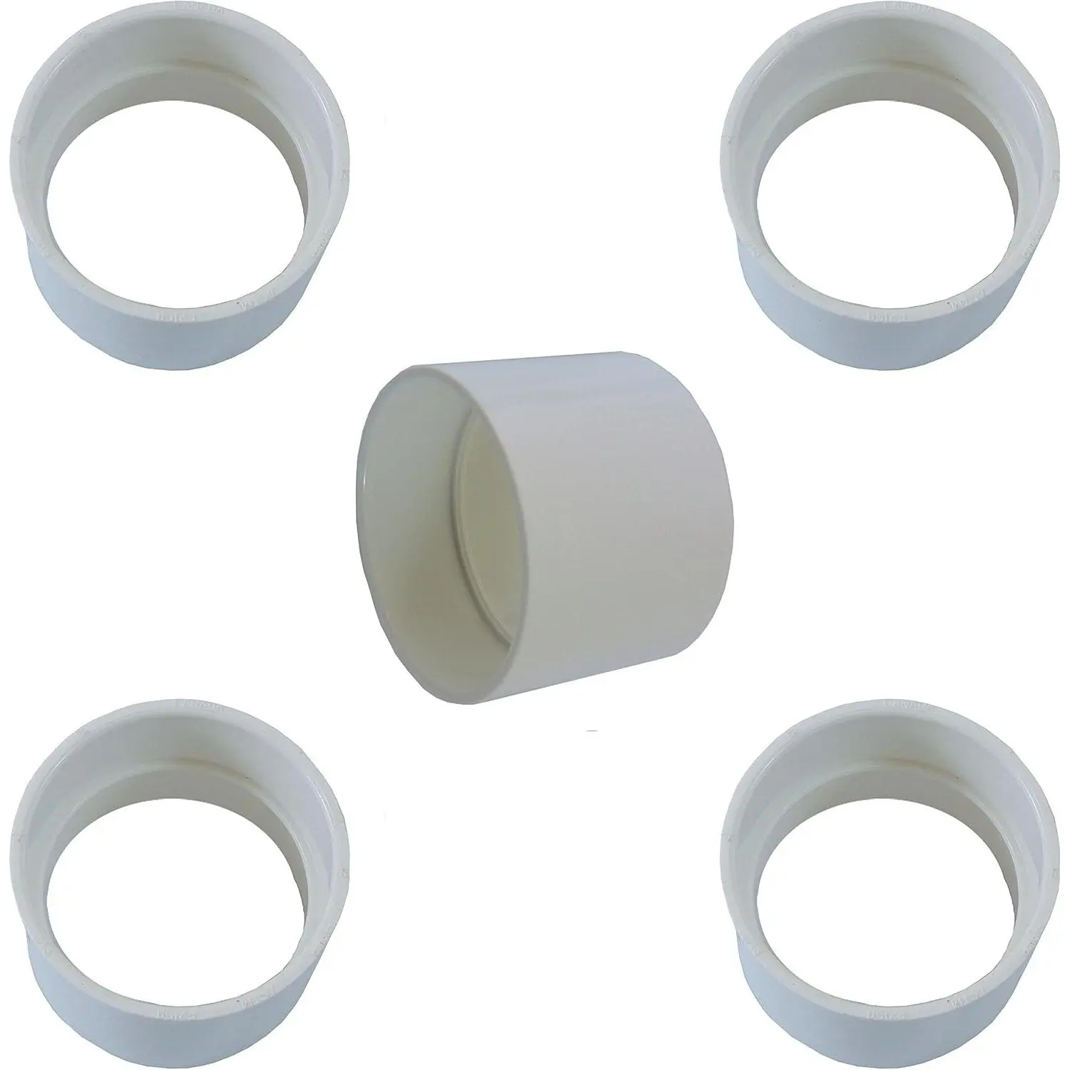 Vacuum Coupling - Built-in PVC Pipe Fitting - Coupler - 5 Pack