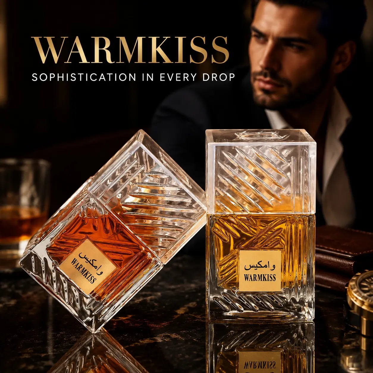 Warmkiss Men's Perfume, Woody Fragrance, Long-Lasting Scent, Elegant Bottle, Luxury Perfume, Ideal Gift for Family and Friends