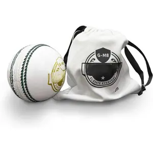 Leather Cricket Ball 156g White - 4 count Hand-Stitched Seam,  Alum-Tanned Ball for Practice & , Durable &