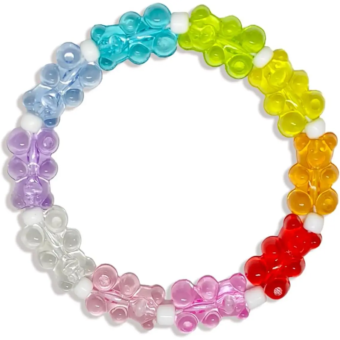 Colorful   Elastic Bracelet – Fun, Stylish Jelly  Bead Bracelet, Trendy  for , Family, and Party
