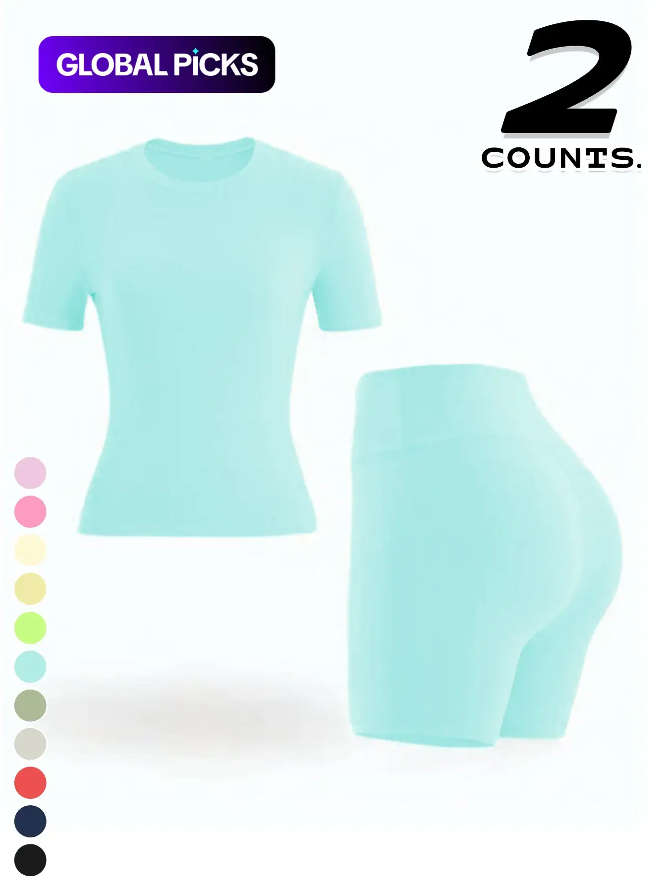 Women's Comfortable Breathable Outdoor Plain Short Sleeve Top & Shorts Sport Set, Activewear Workout Set, Multi-Color Options, Running Fitness Yoga Casual Wear, Casual Sportswear Set