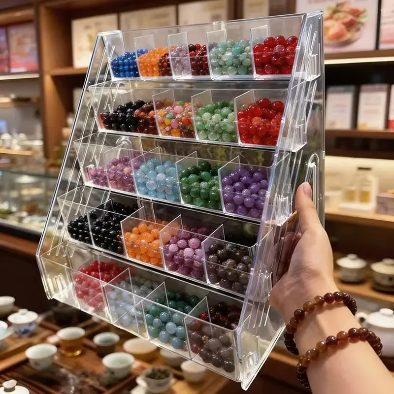 Five Elements 25-Grid Bead Storage Box, Multi-Purpose Jewelry Organizer, Desktop Display Rack, Bracelet Sorting Tray, Craft Supplies Holder