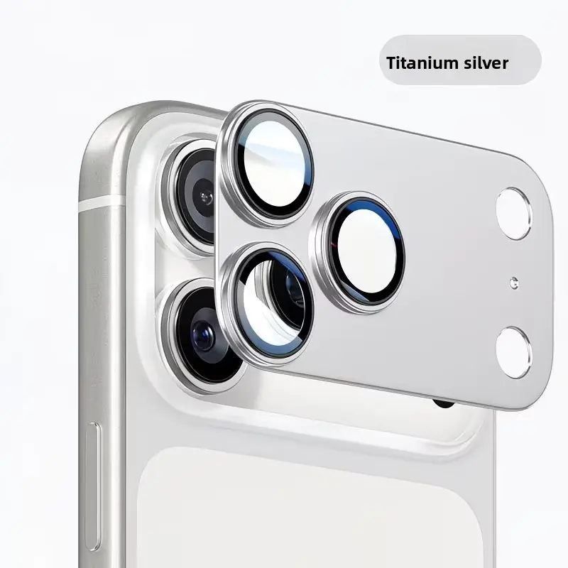 1-Piece Integrated Aluminum Camera Lens Protector for Multi-Model iPhone Series (17 Pro-16 Pro Max-15-14 Plus-13), Full Cover, Premium Metal Frame, 99% Transparency, Original HD Clarity, Scratch-Resistant, Durable, Easy Installation, One-Piece