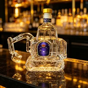 3D Sculpted Excavator Glass Decanter, Unique Whiskey Bottle, Liquor Bottle, Home Bar Accessories, Perfect Gift for Whiskey Lovers, Collectors, and Construction Enthusiasts
