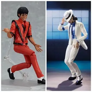 Action Figure Michael Jackson Figma 096 Smooth Criminal White Clothes Moonwalking Trembling Mv Mj Thriller Model Toys Decoration