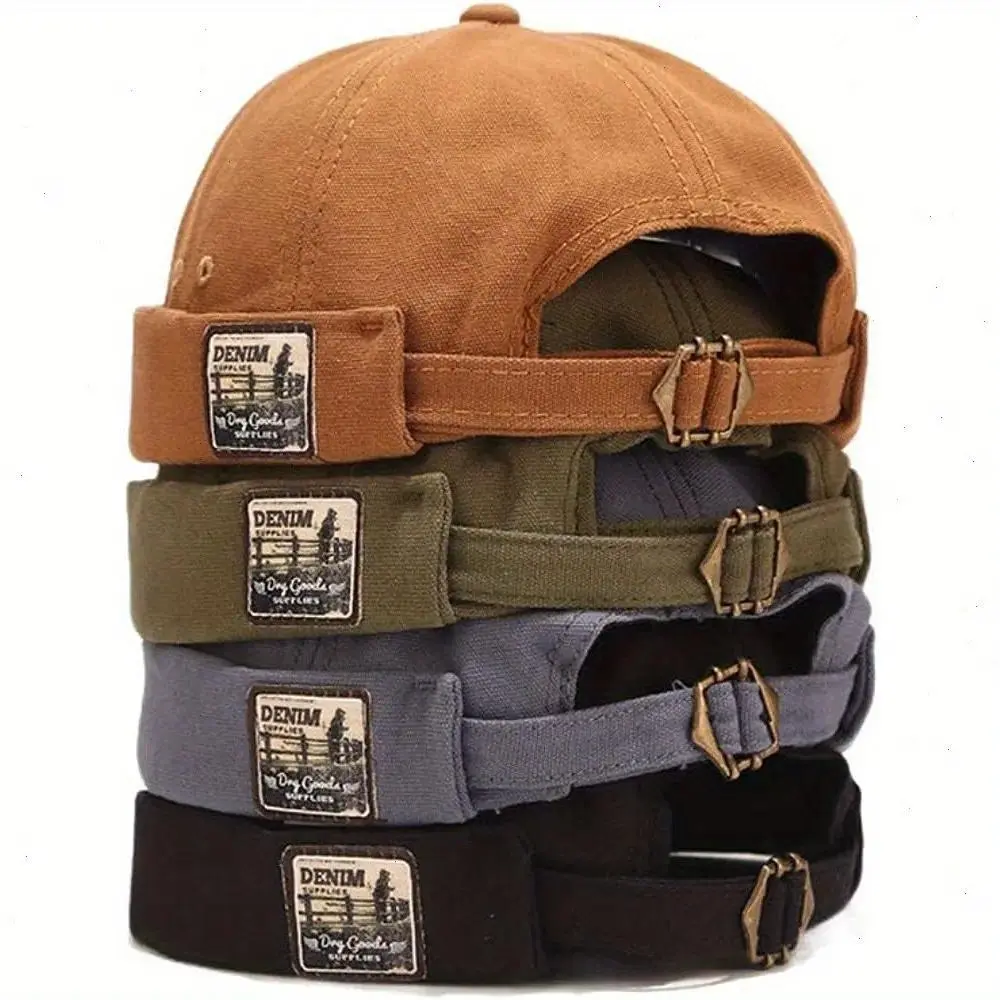 1/4 Pack Brimless Sailor Skullcap, Retro Rolled Cuff Beanie Hat, Adjustable Cuffed Skull Hats for Men Women, Soft Casual Headwear Accessory, Ideal Gift for Halloween Christmas Holiday Themed Party