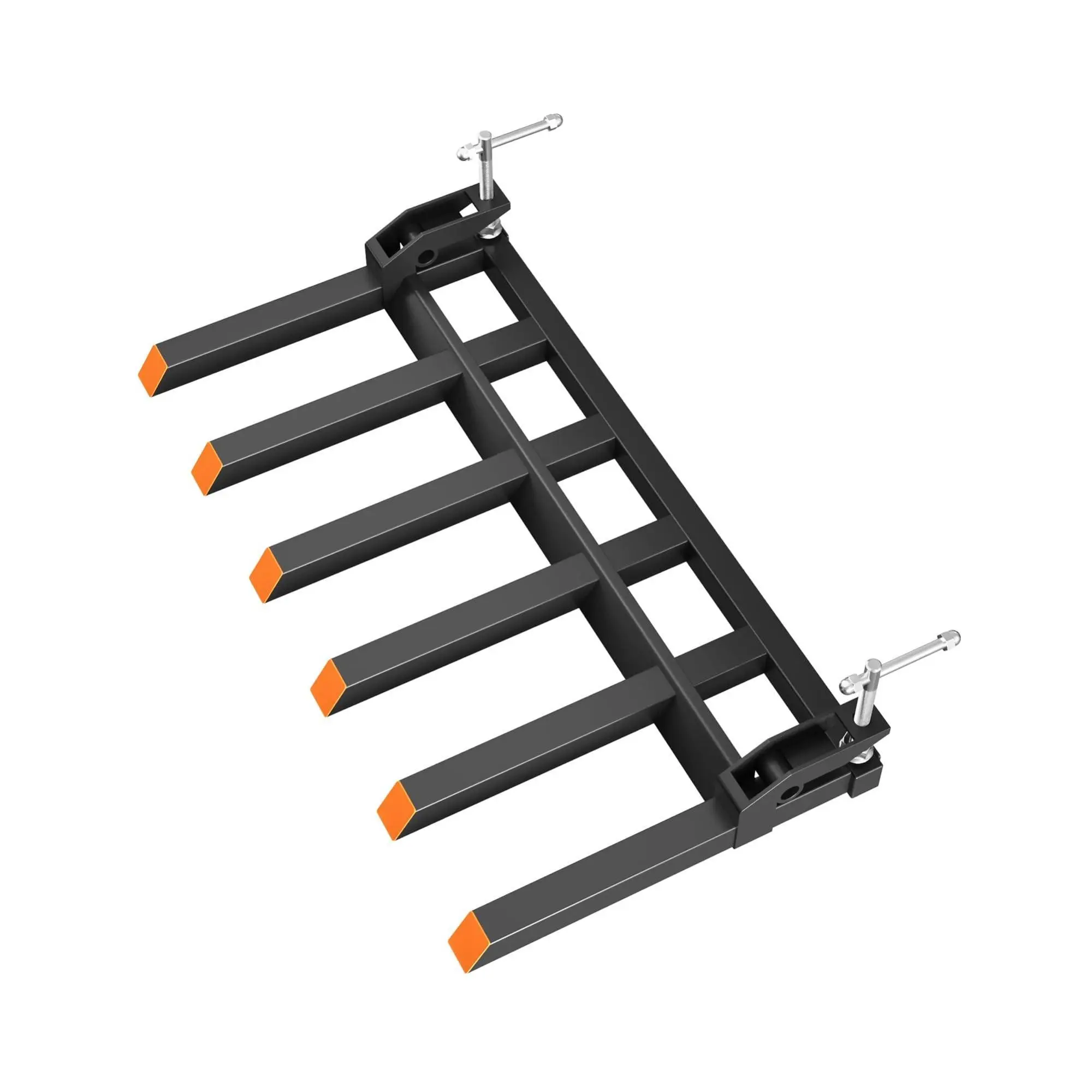Gaomon 58-Inch Clamp-On Tractor Bucket Pallet Forks, 4000lbs Heavy-Duty Steel Forklift Attachment, Farm Ranch Equipment for Hay, Lumber