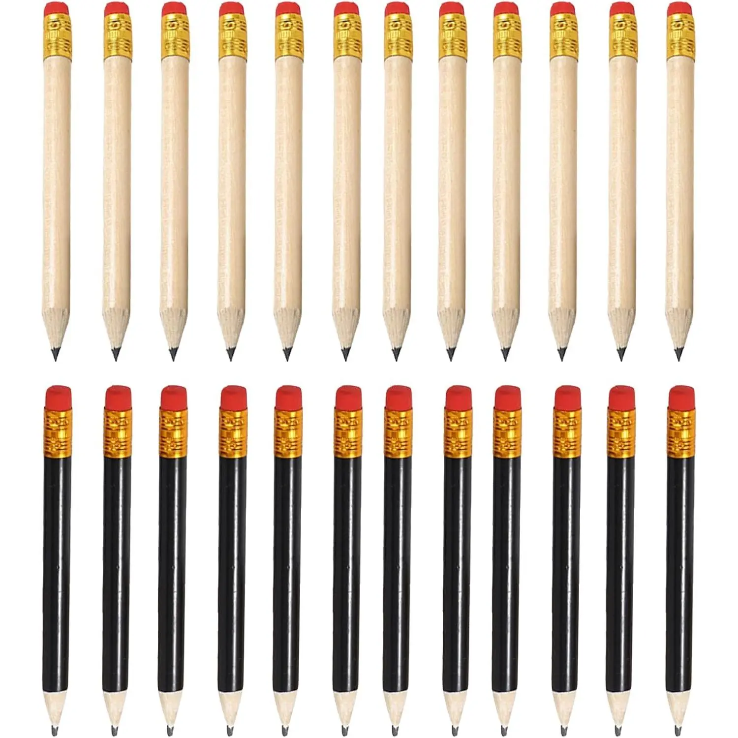 Golf Pencils with Erasers,24Pcs Mini Small Golf Short Pencils Bulk for  | Pre Sharpened Pencils