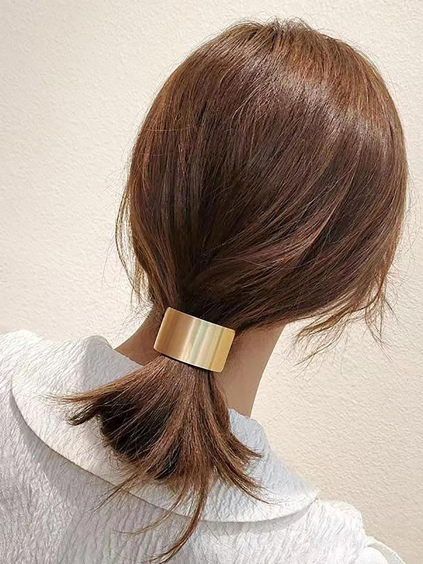 Geometric Design Hair Tie Scrunchie, Casual High Stretch Hair Accessories for Women & Girls, Minimalist Headwear Ponytail Suitable for Thick Hair