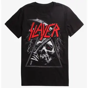 [100% Cotton]Slayer TRIANGLE REAPER T-Shirt Heavy Metal Band NEW Licensed & Official
