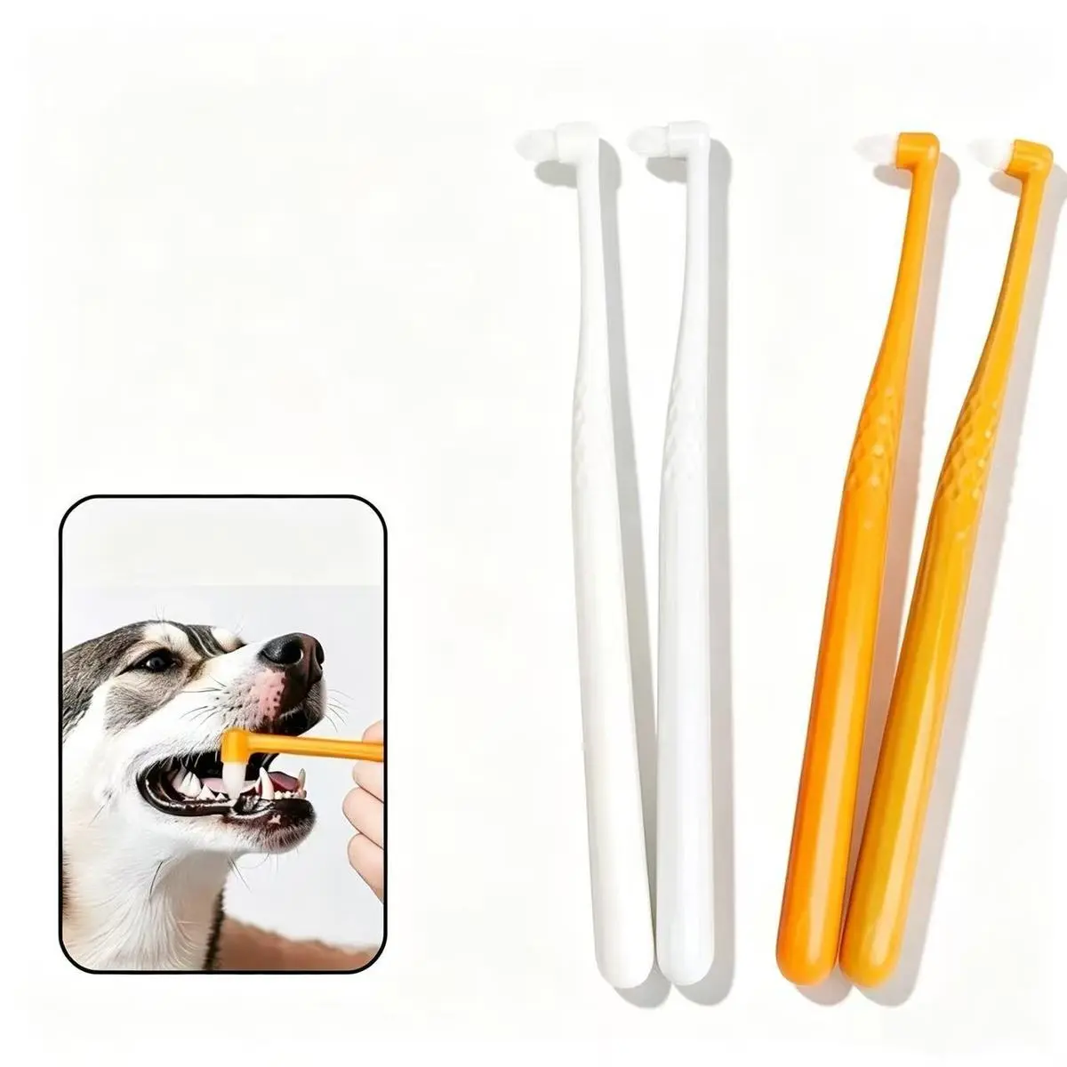 Pet soft bristled toothbrush,Anti-Slip Long PP Handle, Mini Tapered Head| Clean Interdental Gaps, Reduce Plaque & Mild Bad Breath for Kittens Small Dogs Daily Oral Care| Viral Pet Dental Grooming Supplies