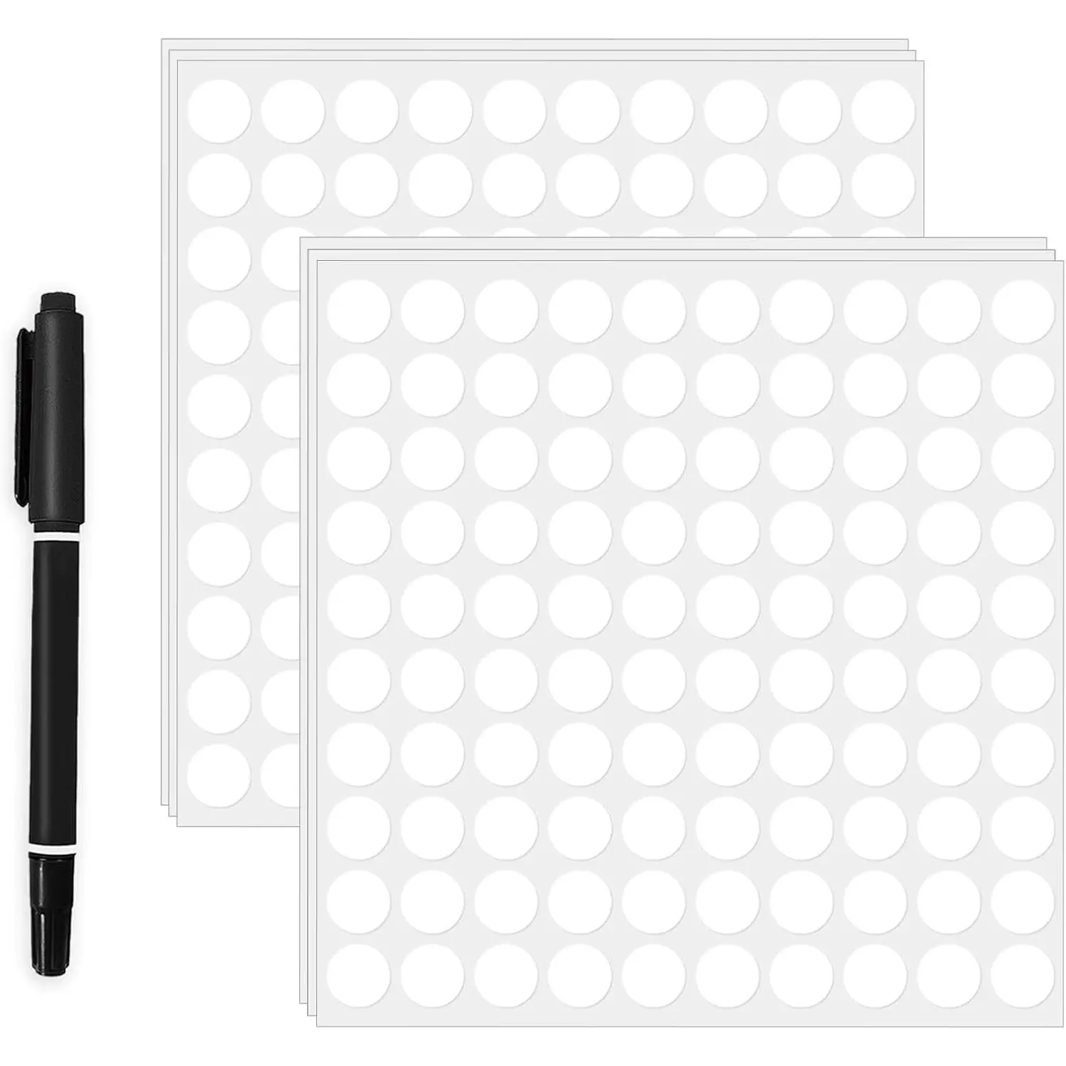 2000 count 3/4" Garage  Price Stickers Sheets, White Yard  Price Stickers, Round Color Coding Labels, Circle Dot Sticker for  Decorative, Office, Classroom, Papers Etc