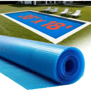 VEVOR Solar Pool Cover, 36x 16 ft Rectangle Pool Bubble Cover, 12 Mil Pools Solar Blanket with Bubble PE Material, Daytime Heat Absorption, Nighttime Heat Retention, Heat Retaining Solars Covers