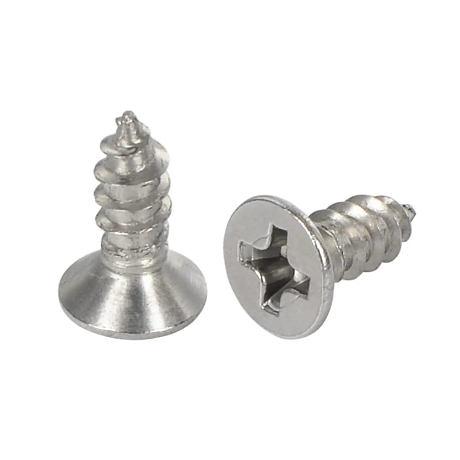 #6 x 3/8" Stainless Steel Flat-Head Phillips Screws, 100 pcs