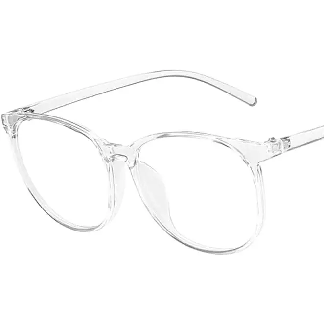 Transparent  Glasses Frame Women Men Anti Blue Light Round Eyewear Blocking Glasses Optical Spectacle Eyeglass (White)