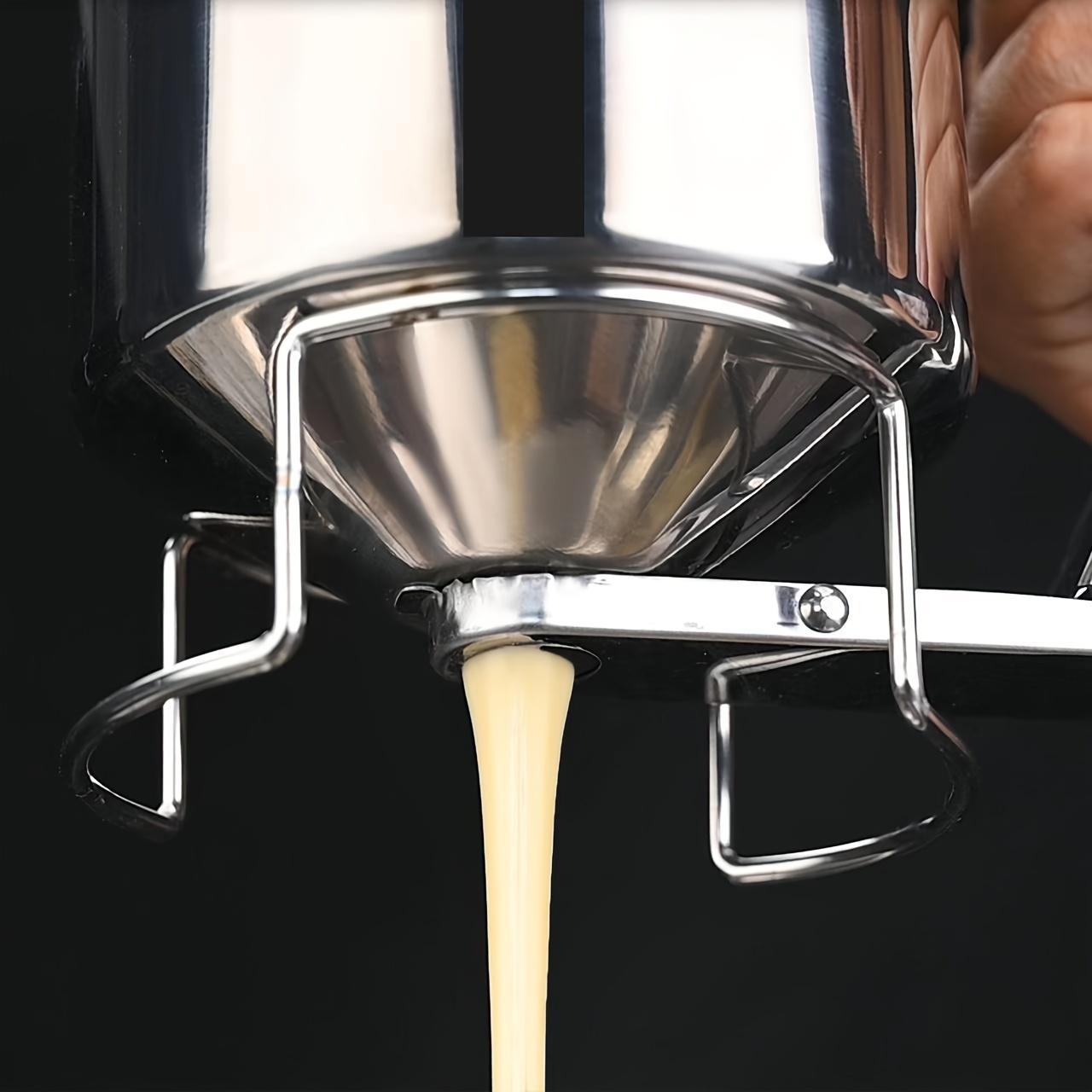 Handheld Stainless Steel Batter Separator Cupcake Batter Funnel Mixing Batter Dispenser