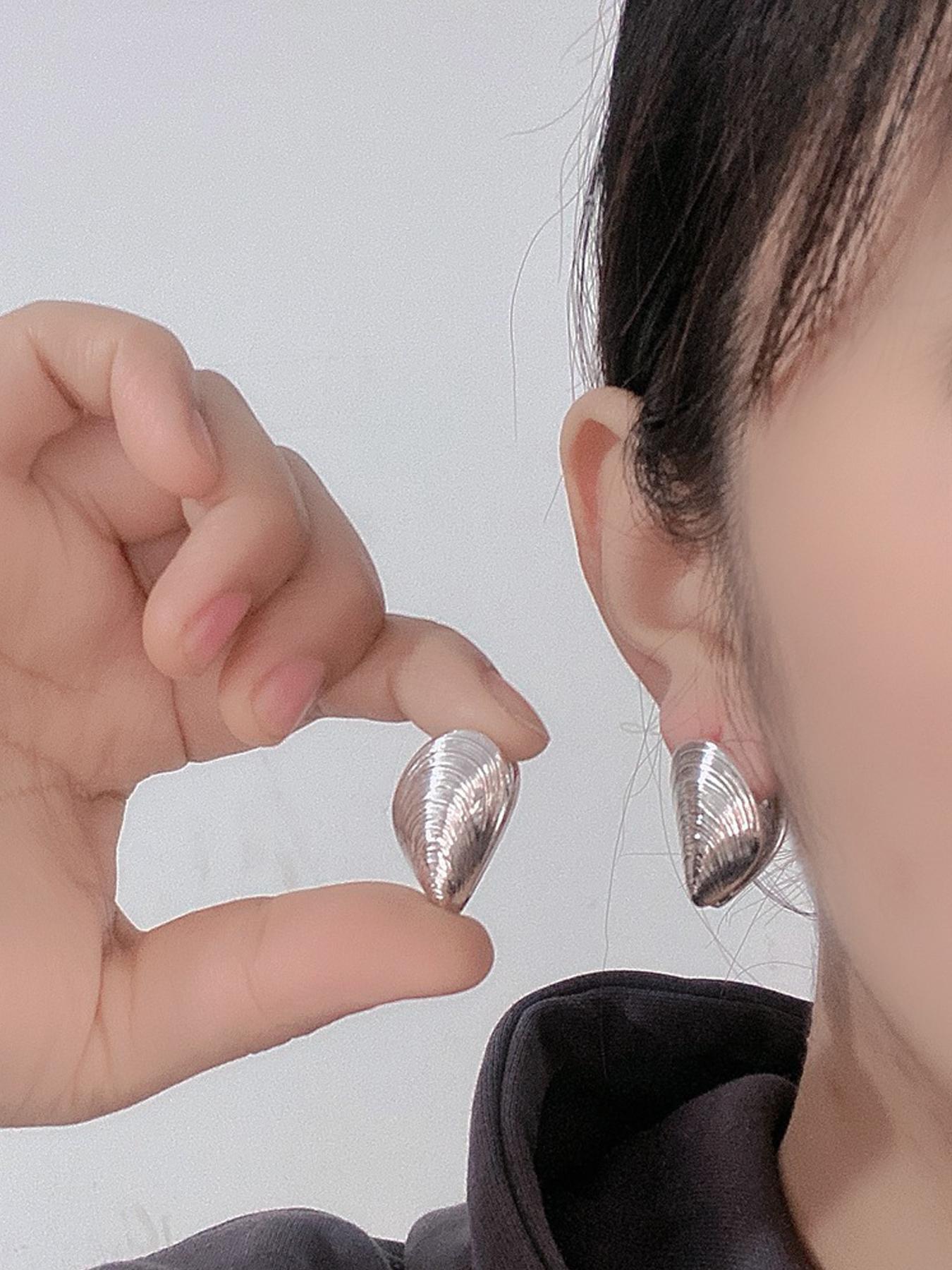 Vintage Creative Shell Design Hoop Earrings, Fashionable Jewelry for Women, Trendy All-match & Exquisite Jewelry for Birthday Gift, High quality earrings