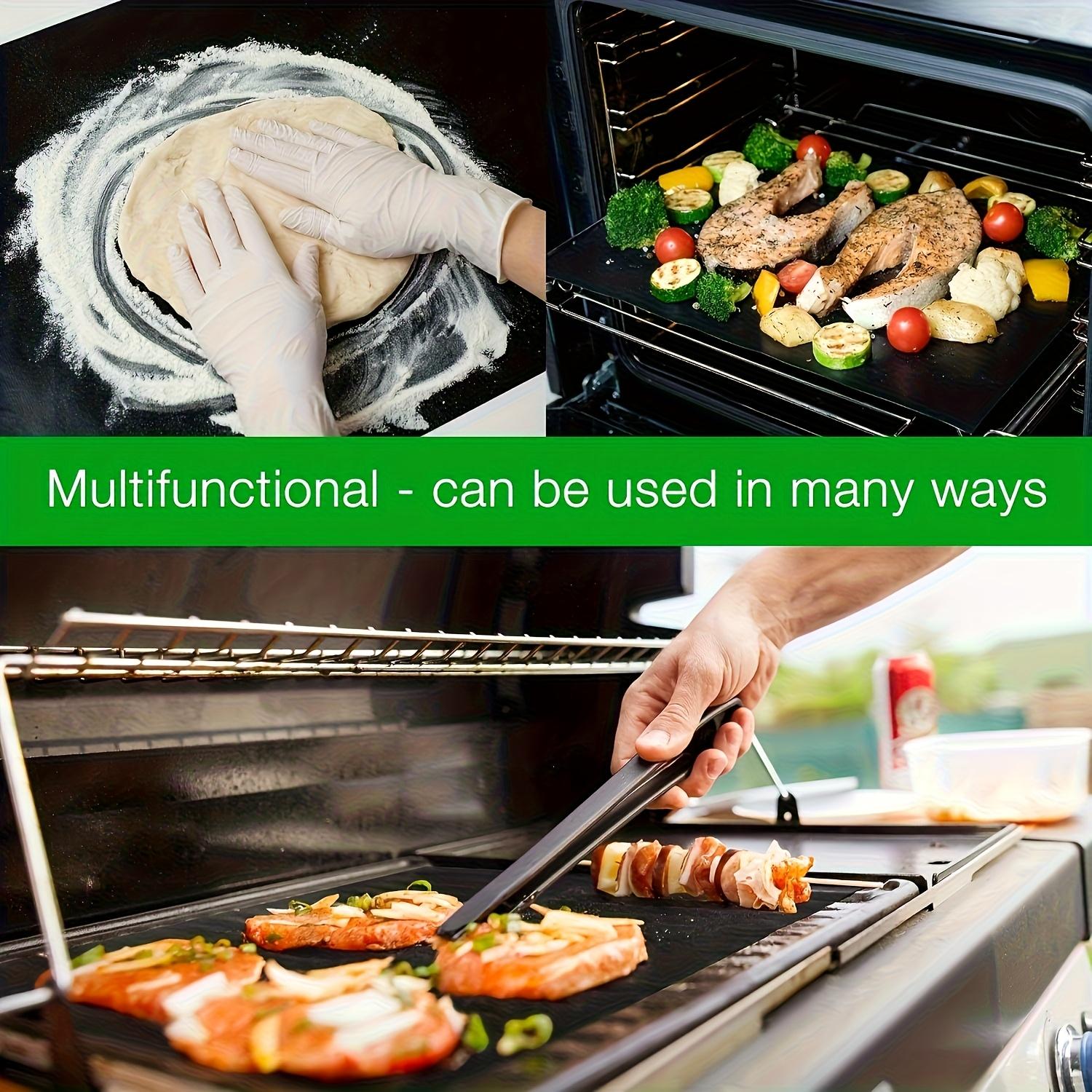 Heavy Duty Non-Stick Surface Multi-Functional Reusable Cooking Pad Thickened Fiberglass Liner for Stoves Toasters BBQ Grills Flexible Board for Baking Grilling Outdoor Use Heat Safe Up To 500°F