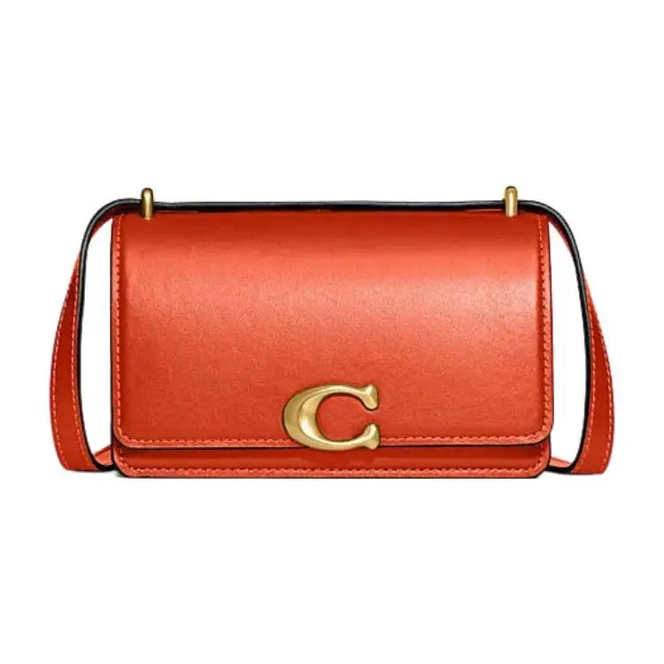 COACH Bandit 18 Monogram Envelope Crossbody Bag for Women in Orange Leather