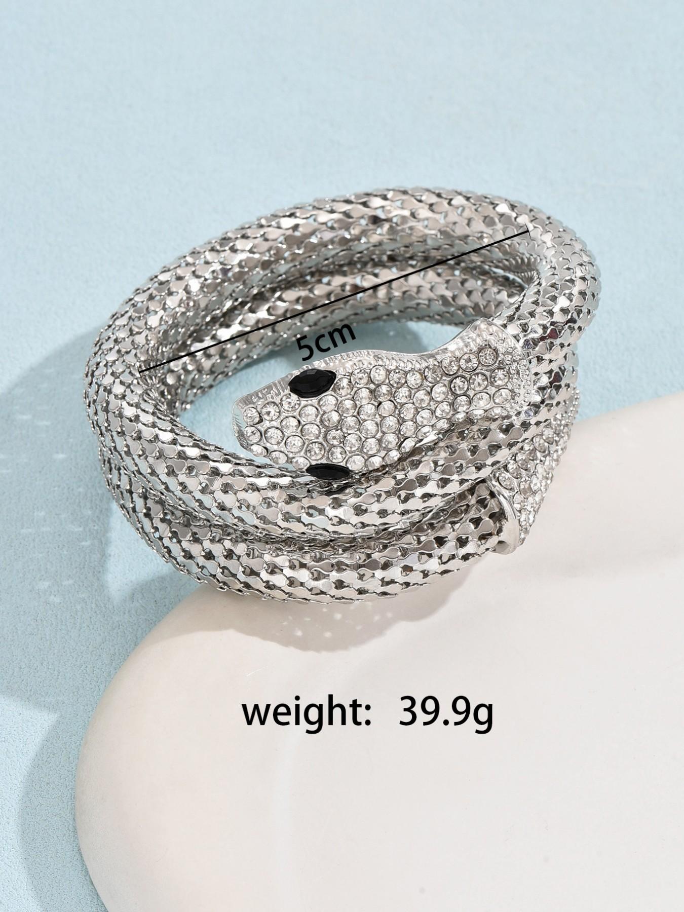 Elegant Snake Design Bracelet, Rhinestone Embellished, Bold Statement Jewelry, Perfect for Stylish, Unique Gift Idea